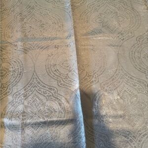 Royal Velvet Decorative Jacquard Damask Fabric Panel in Light Silver blue/gray